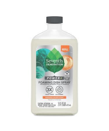 Seventh Generation Power+ Foaming Dish Spray Mandarin Orange Dishwashing soap Cuts Grease 16 oz
