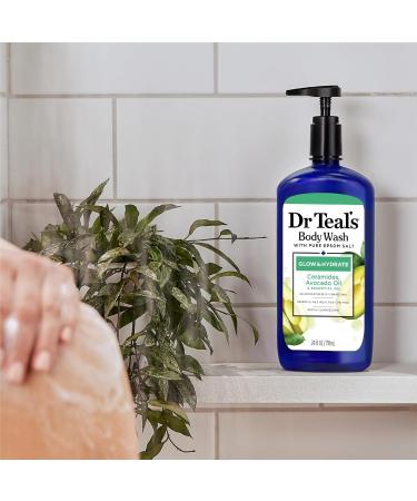 Dr Teal's Teal's Body Wash with Pure Epsom Salt Glow & Hydrate with Avocado 24 fl oz (Pack of 4) - Buy Online on GoSupps.com