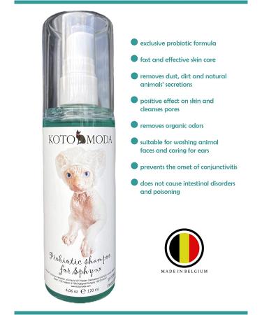 Kotomoda Probiotic Shampoo for Sphynx Cats 4.05 oz - Gentle Cleansing for Sensitive Skin - Buy Online on GoSupps.com
