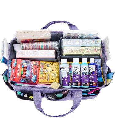 HOMEST Craft Organizer Tote Bag - Purple Art Caddy for Scrapbooking & Crafts Supplies - Buy Online on GoSupps.com