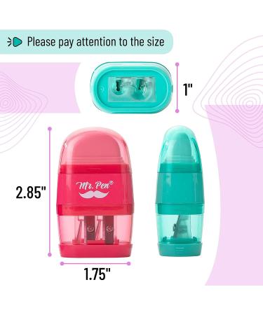Mr. Pen- Pencil Sharpener & Eraser 4 Pack Colorful 2 Sharpening Holes Manual Handheld Small Pencil Sharpener - Buy Online on GoSupps.com