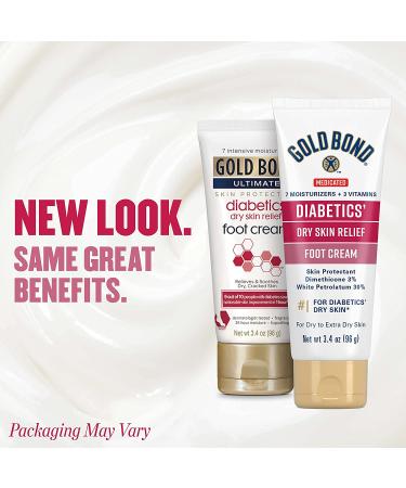 Gold Bond Ultimate Diabetics' Dry Skin Relief Foot Cream 3.4 oz - Soothes Skin Discomfort - Buy Online on GoSupps.com