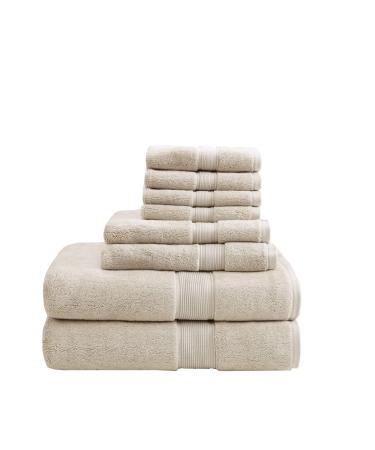 800GSM 100% Cotton Luxury Turkish Bath Towels , Highly Absorbent Long Oversized Linen Cotton Bath Towel Sets , 8-Piece Include 2 Bath Towels, 2 Hand Towels & 4 Wash Towels , Natural Multi-Sizes Natural