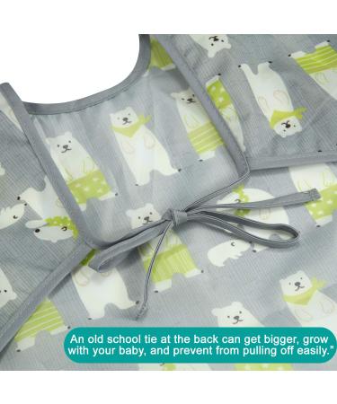 PandaEar Long Sleeve Bib 3-Pack | Smock Pocket Crumb Catcher Apron | 12-48 Months | Pack of 3 - Buy Online on GoSupps.com