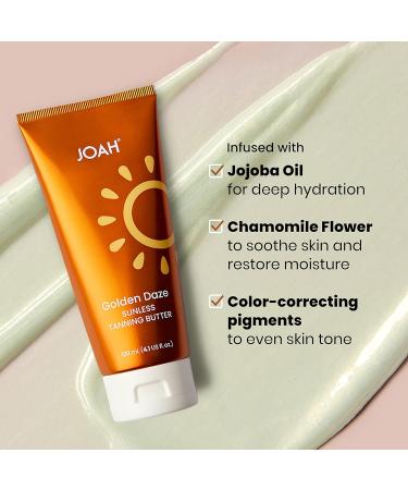 JOAH Beauty Golden Daze Sunless Tanning Body Butter - Glow Self Tanner Lotion for Face & Body with Jojoba Oil - Gradual Natural Tan & Hydrating Moisturizer - 4.1 Oz - Buy Online on GoSupps.com