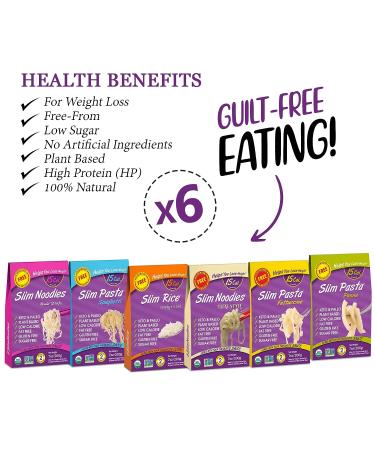 Organic Keto Konjac Slim Pasta - Carb-Free Noodles | Shirataki Fettuccine & Spaghetti - Gluten-Free Rice | Ready to Eat (200g) Pack of 6 - Buy Online on GoSupps.com