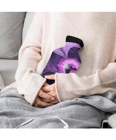 Purple Dragon Hot Water Bottle with Plush Cover | Hand Warmer for Adults & Kids | 26.5x15.3cm - International Shipping Available - Buy Online on GoSupps.com