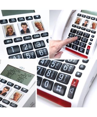 VOCA Big Button Phone for Elderly | CP130 Amplified Telephone with Caller ID Display | Hearing Aid Compatible and Loud Phones for Hard of Hearing | Ideal for Hearing & Vision Impaired - Buy Online on GoSupps.com