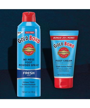 Gold Bond No Mess Talc-Free Foot Powder Spray - 7 oz - Fresh - Buy Online on GoSupps.com