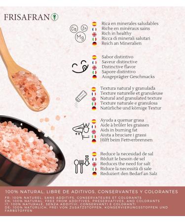 FRISAFRAN | Himalayan Pink Salt Coarse 1kg | grain salt | 100% natural and unrefined | High mineral content | Origin Pa - Buy Online on GoSupps.com