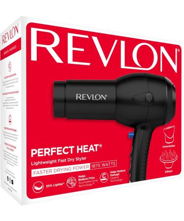 Revlon RV544FBLK Advanced Ionic Technology Hair Dryer with Diffuser Powerful Ionic Hair Dryer with Concentrator Quick Dry Lightweight 2 Heat/ Speed Settings Less Frizz Shiny and Smooth Hair Black Black Hair Dryer - Buy Online on GoSupps.com