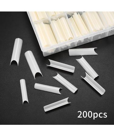 200 Pcs Extra Long C Curve Acrylic Nail Tips - Natural Color Press On Tips for Nail Salons and DIY at Home - Buy Online on GoSupps.com
