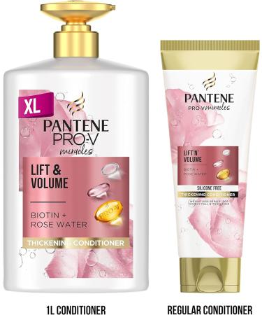 Pantene Biotin & Rose Water Hair Thickening Conditioner 1L - Silicone-Free Volumizing Formula - Buy Online on GoSupps.com