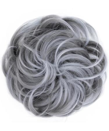 S-Noilite Dark Grey Hair Scrunchies for Women - Thick Messy Bun Chignons Ponytail Extensions - Buy Online on GoSupps.com