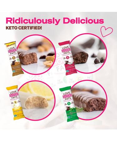 Love Good Fats Keto Protein Snack Bars - Chocolate Lovers Variety Pack - 12 Pack - Buy Online on GoSupps.com