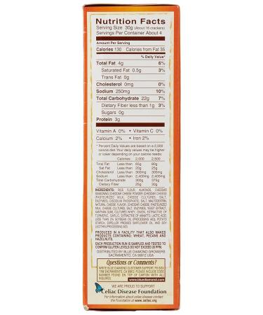 Buy Blue Diamond Almond Nut Thins Cheddar Cheese 4.25 Oz - Gluten-Free Snack - Buy Online on GoSupps.com