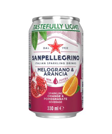 Sanpellegrino Sparkling Soda Fruit Beverages Melograno & Arancia 330ml Can 24 Cans Total Melograno & Arancia 24 Count (Pack of 1)