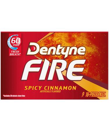 Dentyne Fire Spicy Cinnamon Sugar Free Gum - Pack of 9 (144 Pieces) - Buy Online on GoSupps.com