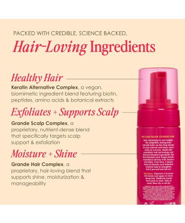 Grande Cosmetics Volumizing Hair Foam For Instant Volume Body & Fuller Looking Hair Hair Mousse for Curly Hair Defines Curls Non-sticky 5.07 Ounce - Buy Online on GoSupps.com