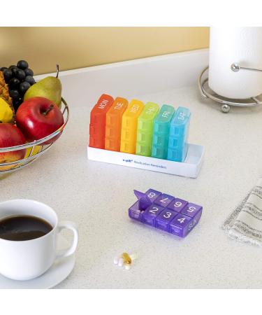 e-Pill 8 Times a Day 7-Day Weekly Pill Organizer | Multicolor Vitamin & Medicine Box for International Shipping - Buy Online on GoSupps.com