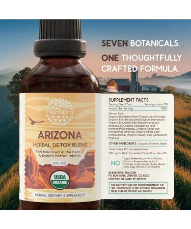 HerbEra Arizona Herbal Detox Blend - USDA Organic Extract Made in USA | Immune & Liver Support Liquid Drops | Amla Dandelion Root Eleuthero Milk Thistle Sarsaparilla | 2 fl oz - Buy Online on GoSupps.com