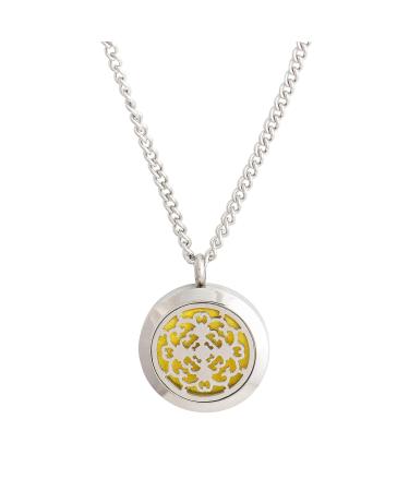 Wild Essentials Cross Essential Oil Diffuser Necklace - Stainless Steel Locket Pendant with 24-inch Chain & 12 Color Refill Pads | Customizable Aromatherapy Jewelry - Buy Online on GoSupps.com