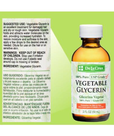 De La Cruz Vegetable Glycerin 100% Pure Liquid Glycerine USP Grade for Hair Skin and DIY Projects Glass Bottle 2 FL.OZ. (3 Bottles) - Buy Online on GoSupps.com