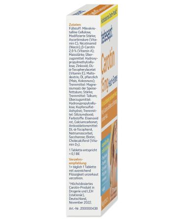 Tetesept Carotene 15 mg - Skin & Sun Vitamins for Beautiful Tan | Dietary Supplements with -Carotene & Antioxidants - 150 Tablets - Buy Online on GoSupps.com