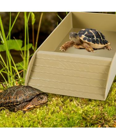 Tortoise Water Dish Tortoise Bath Dish 30.5x14.8x5.8cm Anti Slip Reptile Pool Bowl with Ramp Reptile Feeding Box Dish Plastic Turtle Water Bowl Tortoise Habitat Accessories for Basking Feeding Wood Small - Buy Online on GoSupps.com