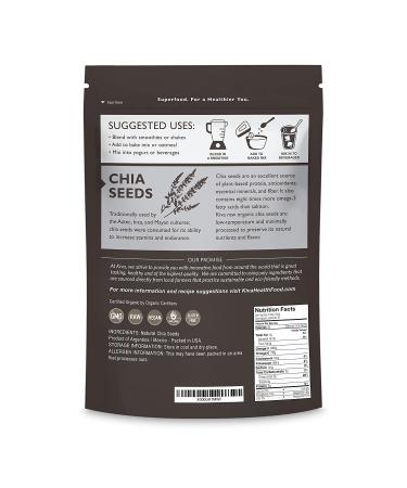 Kiva Organic Raw Chia Seeds 16 oz. Bag - USDA Organic, Non-GMO, Gluten-Free, Vegan | Omega 3, Protein, Fiber-Rich Plant-Based Superfood - Buy Online on GoSupps.com
