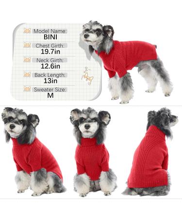 Iecoii Dog Sweater - Warm Turtleneck Winter Clothing for Small Medium & Large Dogs | Red Sweater for Chihuahua French Bulldog & Labrador - Buy Online on GoSupps.com
