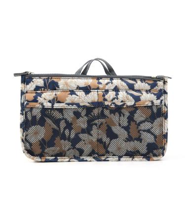 Yueming printed use handbags organizer cosmetic organizer 13 bags. Extensive feed bag zip carrier carrier bag orhanizer diaper bag use with handle 28 x18x10cm coffee flower