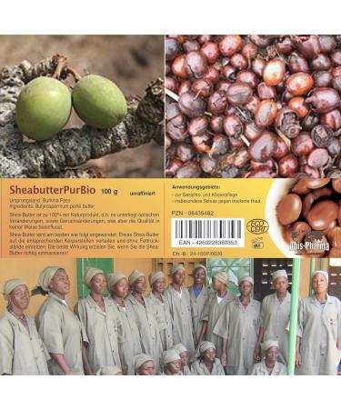 Abis-Pharma Organic Shea Butter 100g - Pure Unrefined Vegan & Fair Trade from Burkina Faso - Buy Online on GoSupps.com