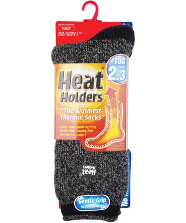 HEAT HOLDERS Men's 2.3 TOG Winter Thermal Crew Socks 7-12 Black Twist - Buy Online on GoSupps.com