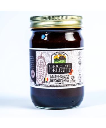 Chocolate Delight Spread Made with Julians Valleys Ghee Butter / Dates Syrup / Belgium Chocolate - 14OZ Non-GMO, Lactose Free, Gluten Free, Paleo & Keto Friendly
