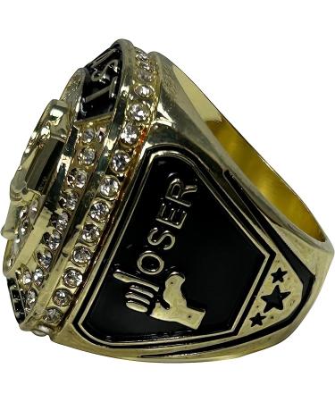 Champion Gold Last Place Loser Trophy Ring with Neck Chain and Stand - Fantasy Prize Gift - Buy Online on GoSupps.com