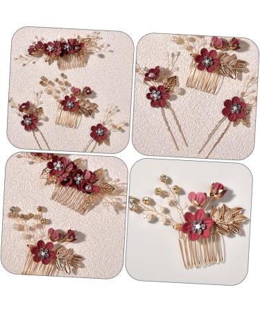 Angoily 4 Sets Hairpin Wedding Decorations for Ceremony Bridal Hair Combs Bridal Headpieces for Wedding Pee Guard for Toilet Chinese Decor Hair Clips Flower Pearl Delicate Zinc Alloy Bride - Buy Online on GoSupps.com