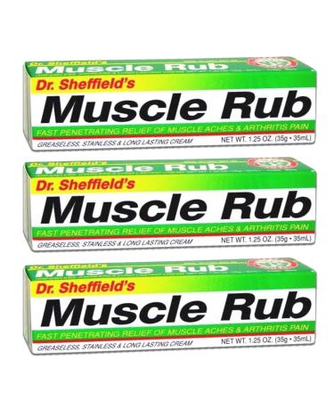 Analgesic Muscle Rub Cream Generic for Bengay Greaseless 1.25 oz. 3 PACK by Dr. Sheffield's