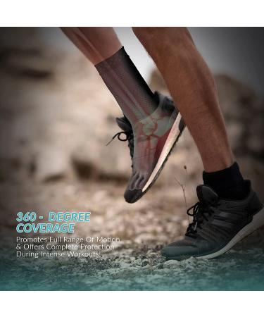 Modvel 2 Pack Ankle Brace Compression Sleeves - Joint Pain Relief & Recovery | FSA/HSA Eligible | Achilles Tendon & Plantar Fasciitis Support - Medium, Black - Buy Online on GoSupps.com