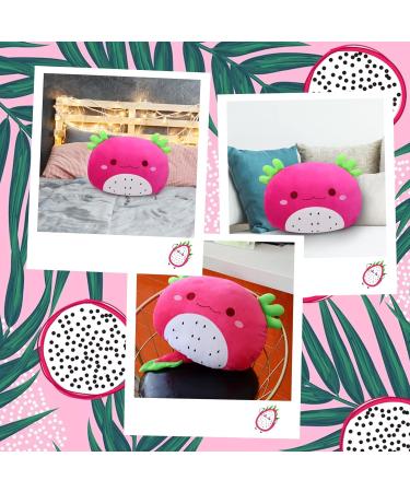 Dragon Fruit Cow Plush Pillow - Round Stuffed Animal Cushion for Kids, Room Decoration & Gifts - Buy Online on GoSupps.com