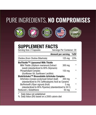 Approved Science Liversyl - Milk Thistle, Artichoke Extract, and Bioperine - Vegan - 60 Capsules - Made in The USA 1 - Buy Online on GoSupps.com