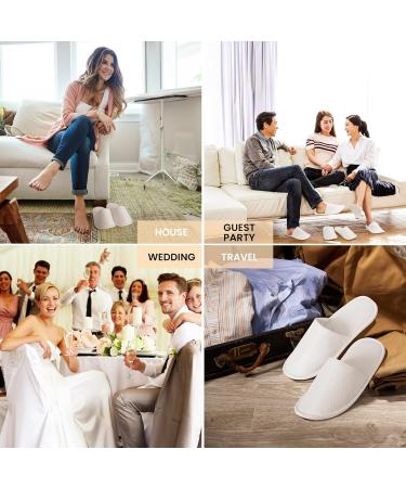 Buy Anerl 20 Pairs Disposable Non-Slip Slippers | Washable Reusable Guest Shoes for Hotels & Parties | EU Size 36-43 - White - Buy Online on GoSupps.com