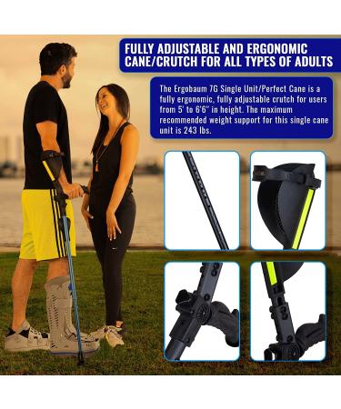New Generation Ergobaum Ergonomic Crutch/Cane - Extra Balance and Strong Performance (Single Unit) - Buy Online on GoSupps.com