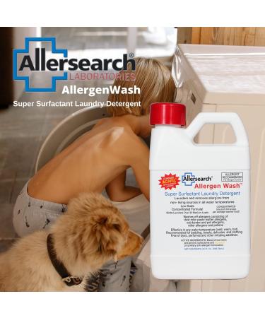 Allersearch AllergenWash 24 Oz Laundry Detergent - Allergy-Friendly Hypoallergenic Formula for Sensitive Skin - International Shipping Available - Buy Online on GoSupps.com