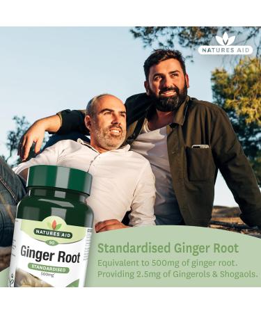 Natures Aid Ginger Root 500mg Tablets - Botanical Supplement with Gingerols & Shogaols | Vegan | Made in the UK - Buy Online on GoSupps.com