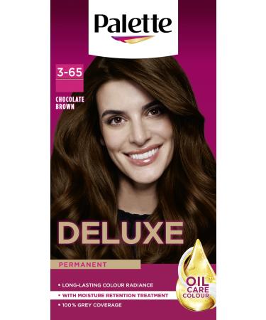 Palette Palette Deluxe Creme Permanent Hair Color 3-65 Chocolate Brown Long Lasting Hair Color with Moisture Retention Treatment and 100% Grey Coverage
