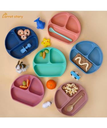 Carrot Story 100% Silicone Suction Baby Toddler Plate 2-Pack - BPA Free, Waterproof, Washable, Microwave/Dishwasher Safe (Sweet) - Buy Online on GoSupps.com