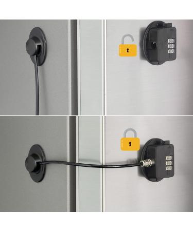 Secure Locking Fuses for Refrigerator & Doors - 2 Pack Black Child Safety Locks with Custom Code - Buy Online on GoSupps.com