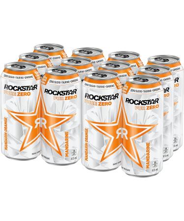 Rockstar Energy Drink Pure Zero Mandarin 473 mL Cans 12 Pack Mandarin Orange - Buy Online on GoSupps.com