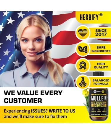 HERBIFY Bundle Lions Mane Capsules & Mullein Drops - Daily Supplement for Memory Focus Clarity & Powerful Lung Cleanse Support - Buy Online on GoSupps.com